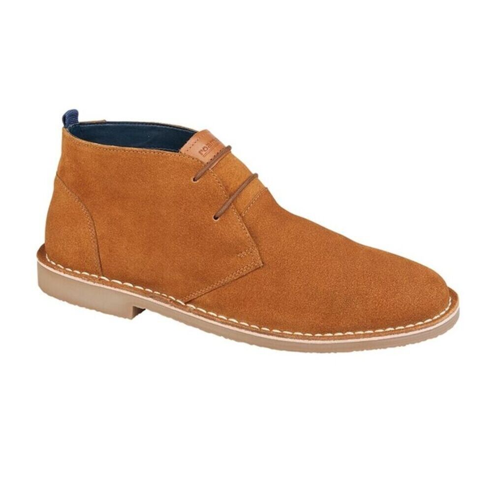 Roamers Mens Suede Desert Boots / Tan